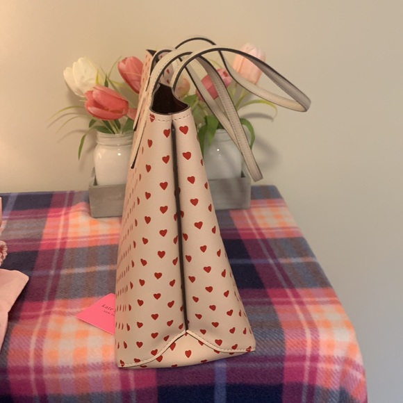 Nwt Kate spade all day heart printed pvc large tote bag - Picture 6 of 16